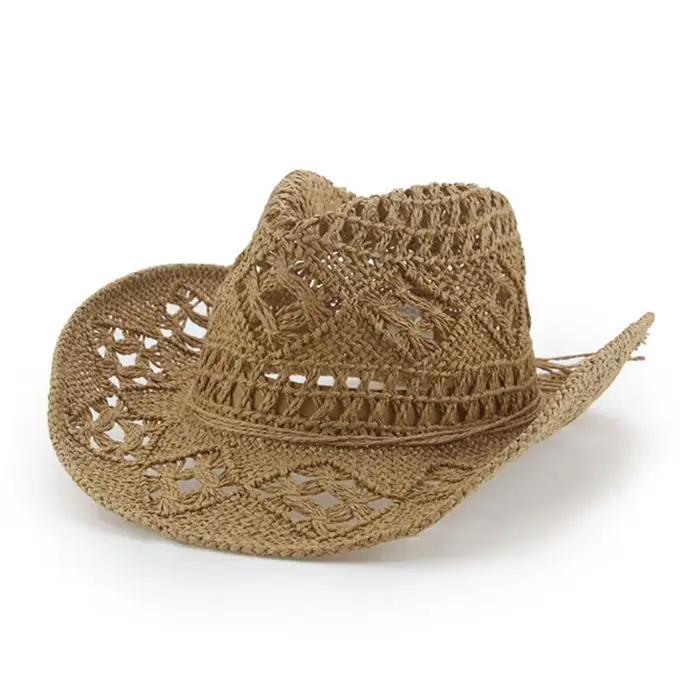 Chapeau de Cowboy en paille à bord roulé