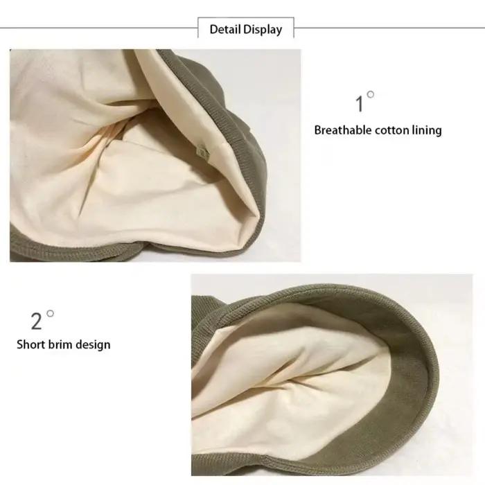 Bonnet Chimio Unisexe en Coton Épais Couleur Unie avec Protection des Oreilles – Style Décontracté et Chaud