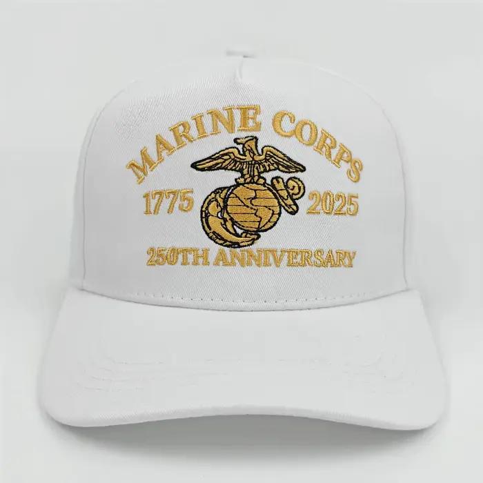 Casquette de baseball officielle du Corps des Marines des États-Unis 250e anniversaire - Tricotée avec motif de logo