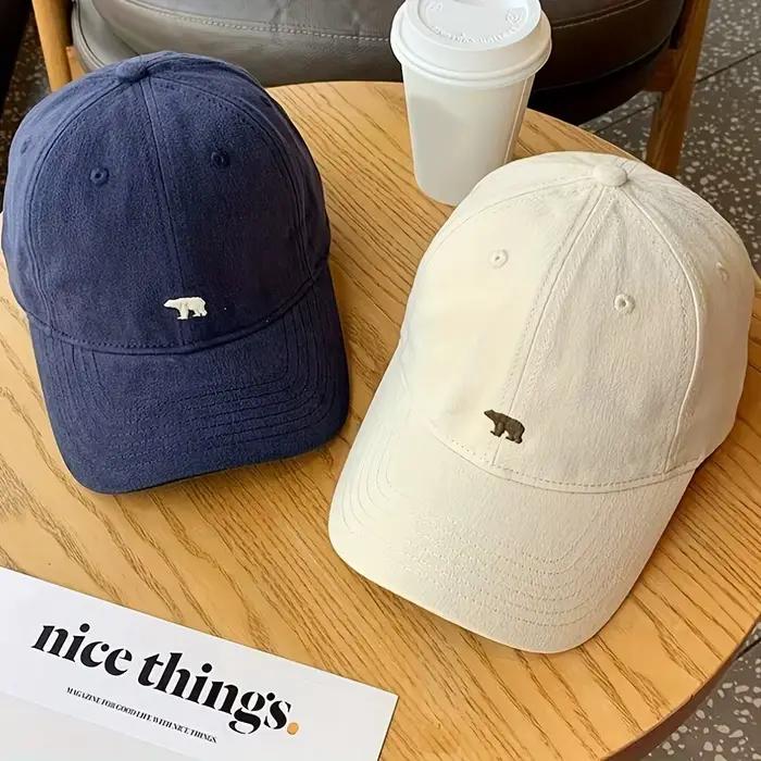 Casquette de baseball brodée Mn Bear pour hommes et femmes