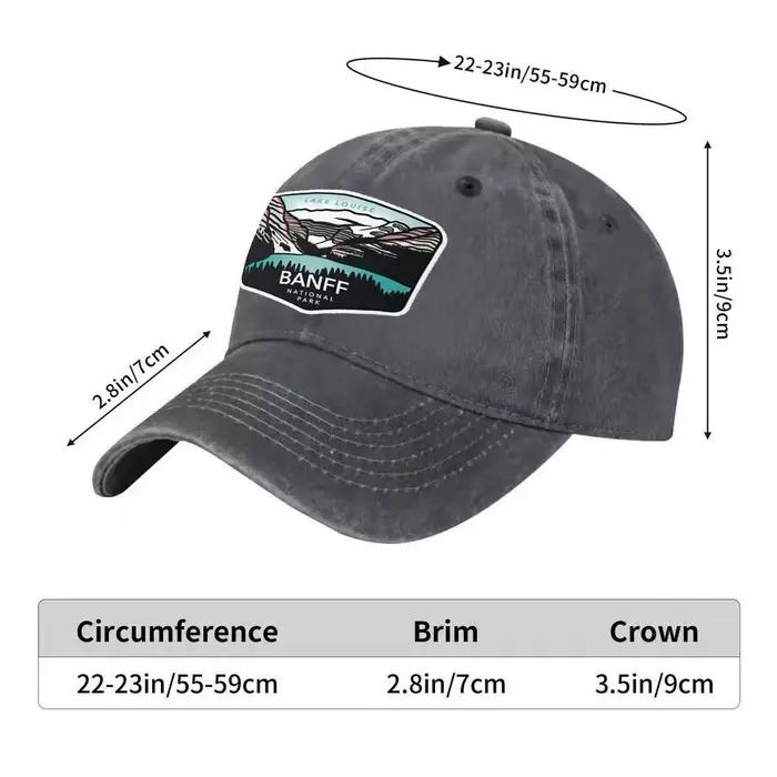 Une casquette de baseball pour homme avec un magnifique paysage de montagne et de lac du parc national de Banff