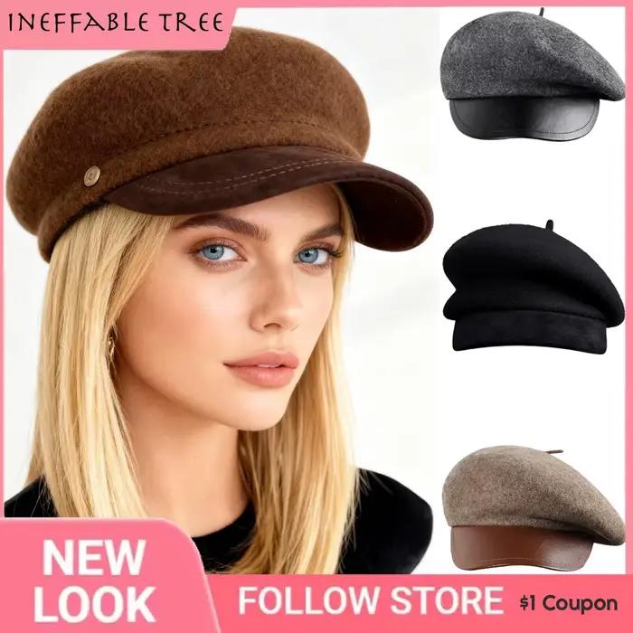 Béret français Simple en feutre de laine pour femmes