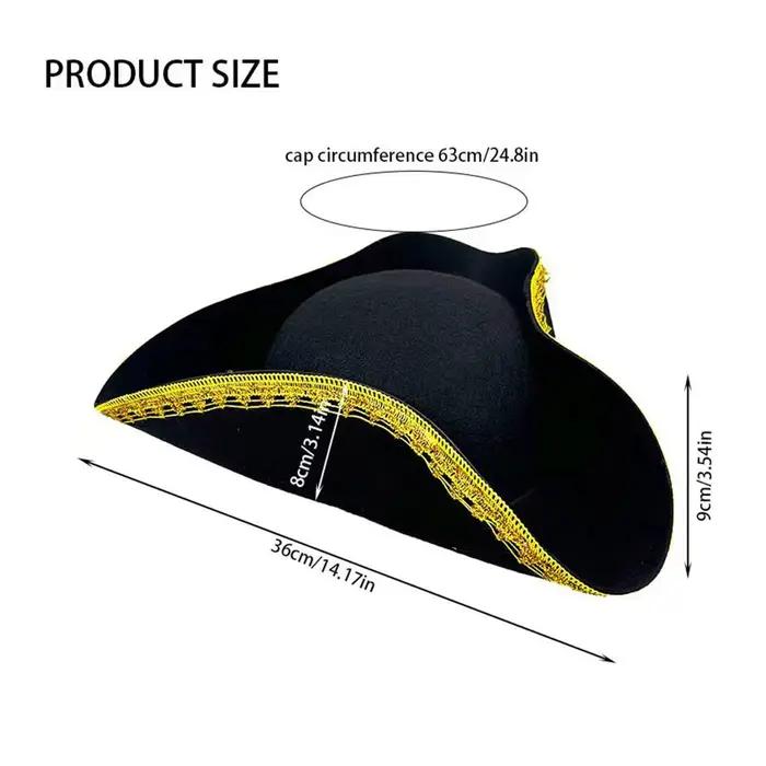 Chapeau de Cosplay Tricorn Colonial pour Adulte