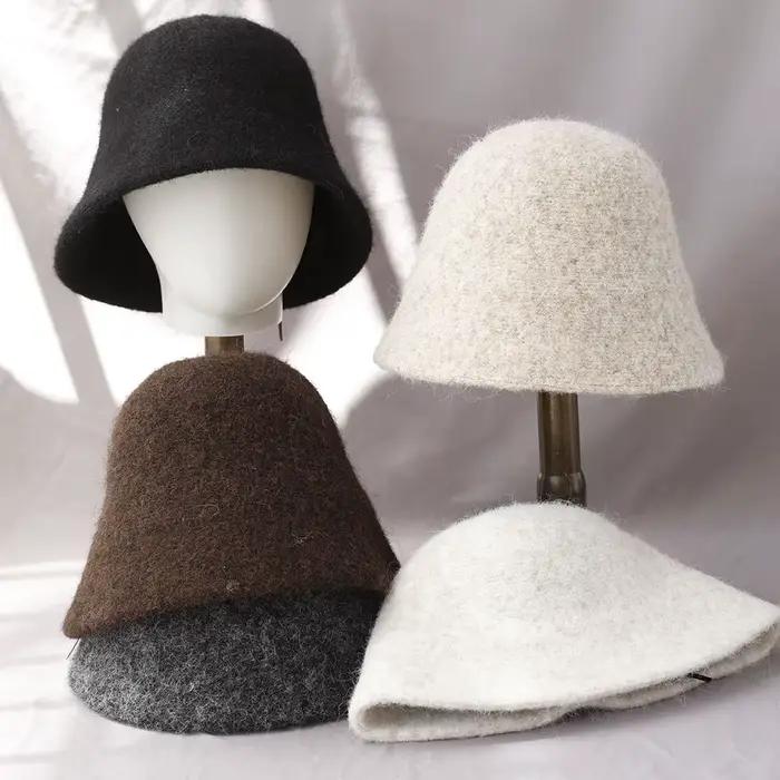 Chapeau seau en laine pour femmes