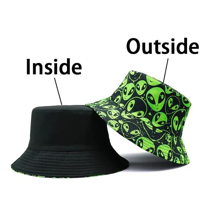 Chapeau seau imprimé extraterrestre