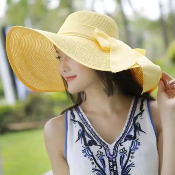 Chapeau de paille à grand bord pour femmes