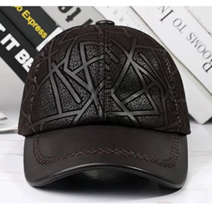 Casquette en cuir véritable naturel