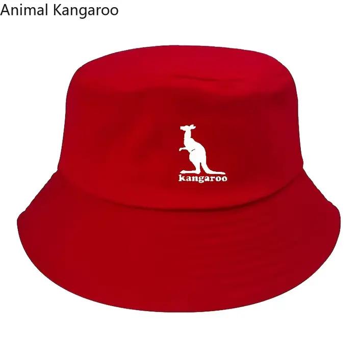 Chapeau de pêcheur unisexe chapeau de seau bucket hat imprimé kangourou pour hommes femmes plage pêche événements décontractésextérieur polyvalent