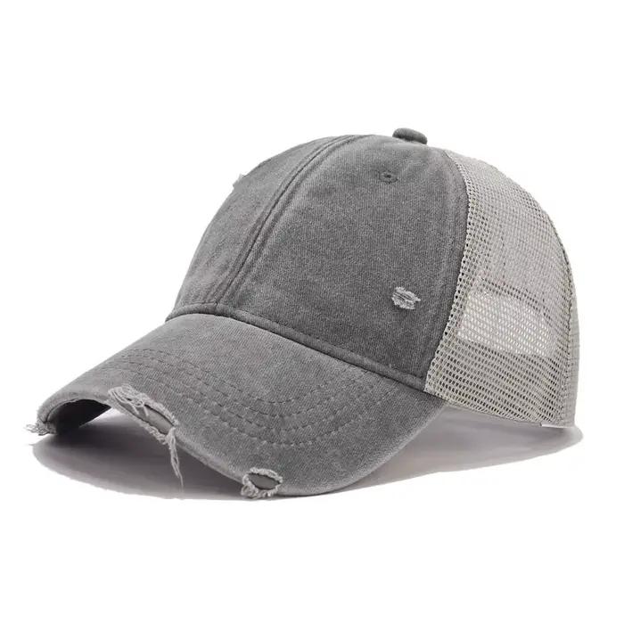 IEFB Style américain nouvelle mode casquette de Baseball en détresse hommes femmes lavé capote maille bec de canard casquettes Protection solaire en plein air 9X111