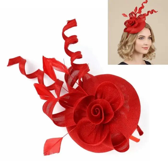 Chapeau Fascinator en Maille Florale
