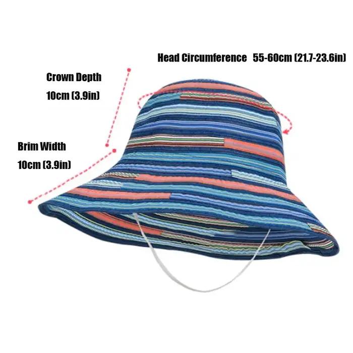 Chapeau bob rayé pour femme