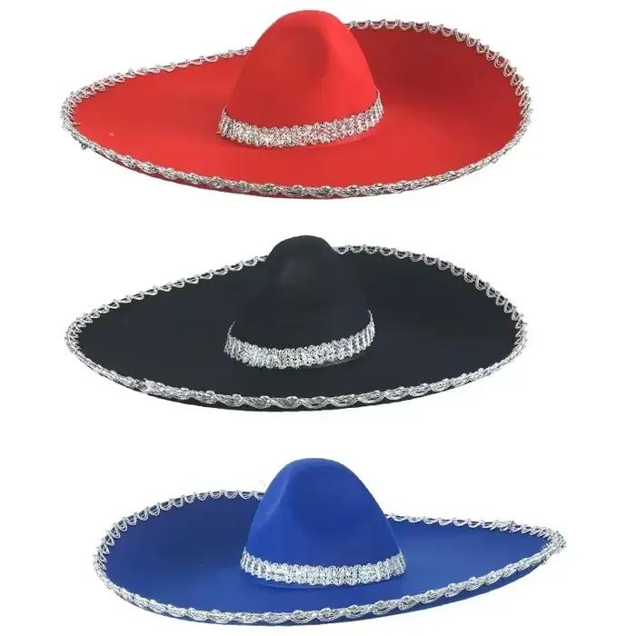 Chapeau de paille à pompon mexicain