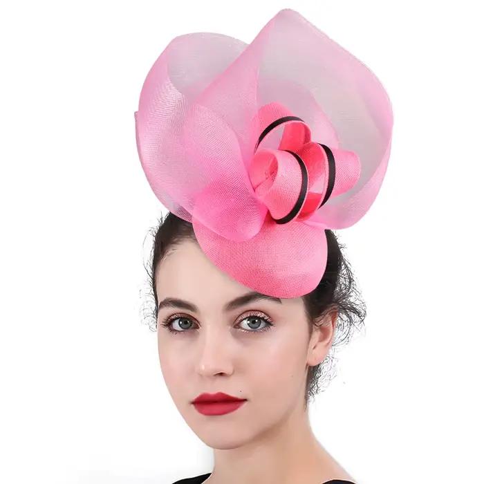 Chapeaux de mode rose chaud pour dames