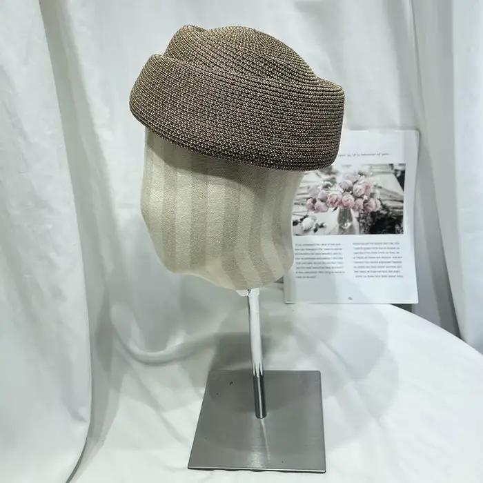 Femmes casquette de paille été béret français chapeau tissé