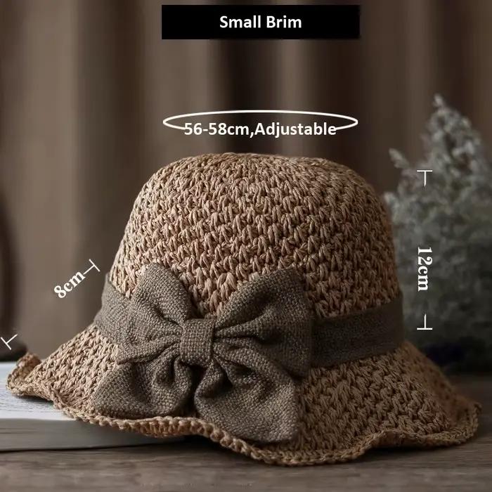 Chapeau de paille d'été pliable pour femme