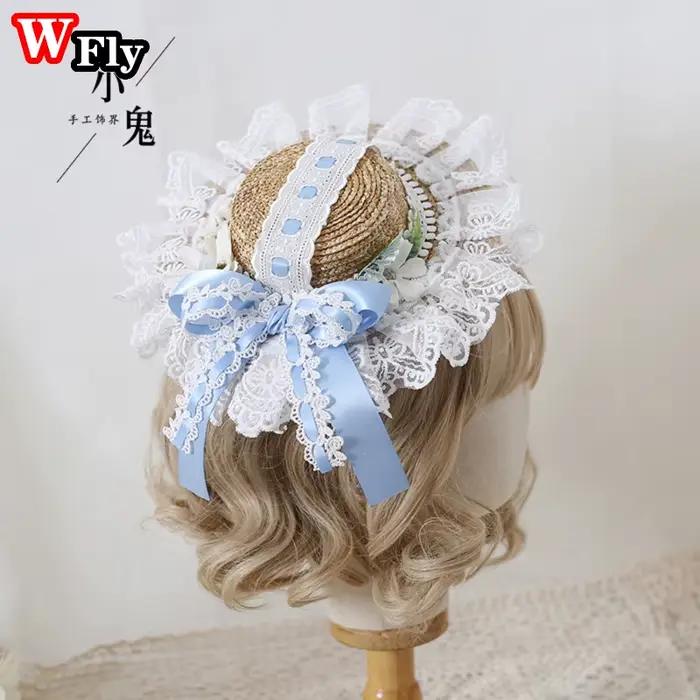 Chapeau de paille Harajuku kawaii patchwork pour femmes et filles été plage coiffure extérieure élégance soleil ocassions spéciales