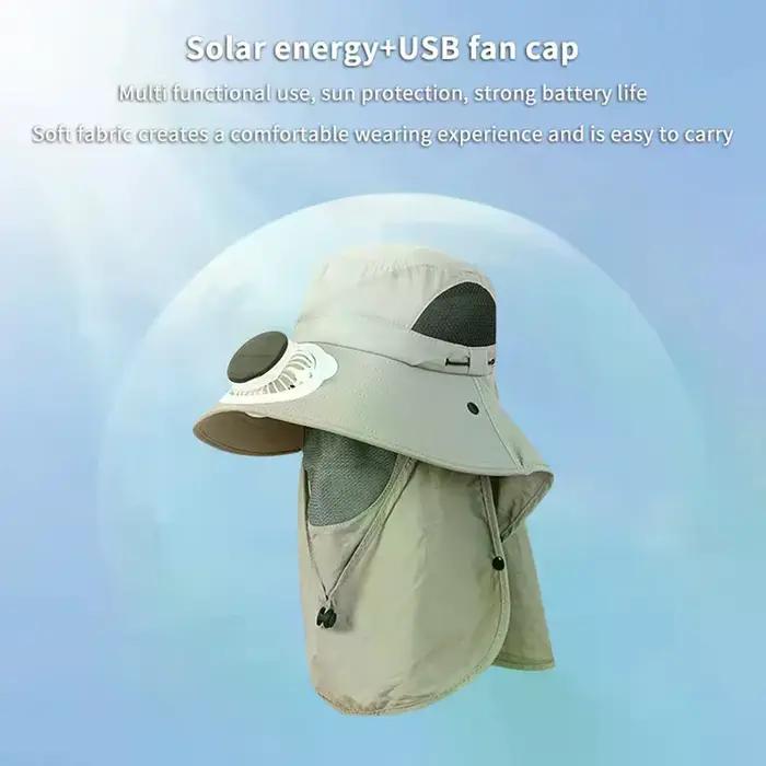 Chapeau de pêcheur en paille avec protection UV rechargeable par USB pour hommes toutes saisons extérieur multicolore