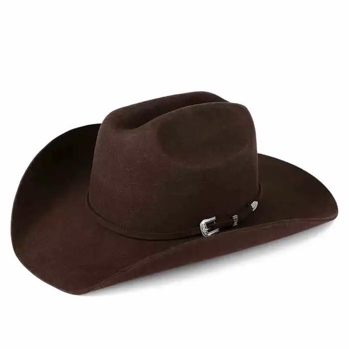 Chapeau de cowboy occidental en feutre de laine 100% pour hommes