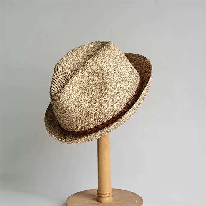 Nouveaux chapeaux de soleil en paille Fedora pour femmes et hommes
