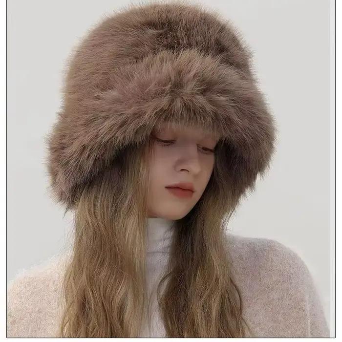 Chapeau Bob en Fausse Fourrure de Renard pour Femme