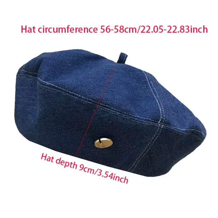 Chapeau de béret en denim pour femmes