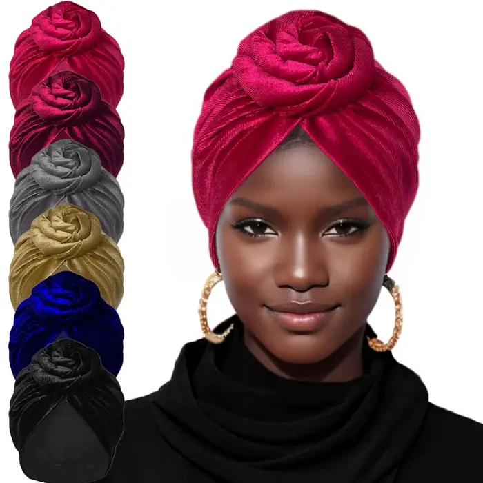 Chapeaux Turban à nœud en velours
