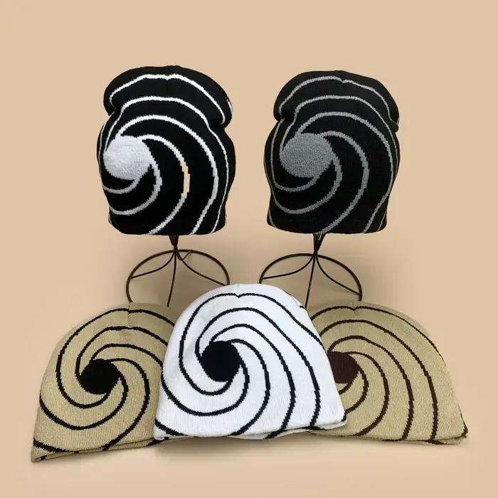 Nouveaux Bonnets Tricotés Jacquard Vortex Eye Personnalisés pour Hommes et Femmes
