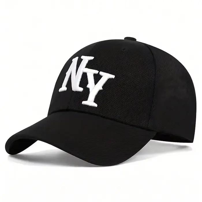 Casquette de baseball NY New York lettres brodées multifonctionnelle pour homme et femme voyage soleil coton polyester réglable