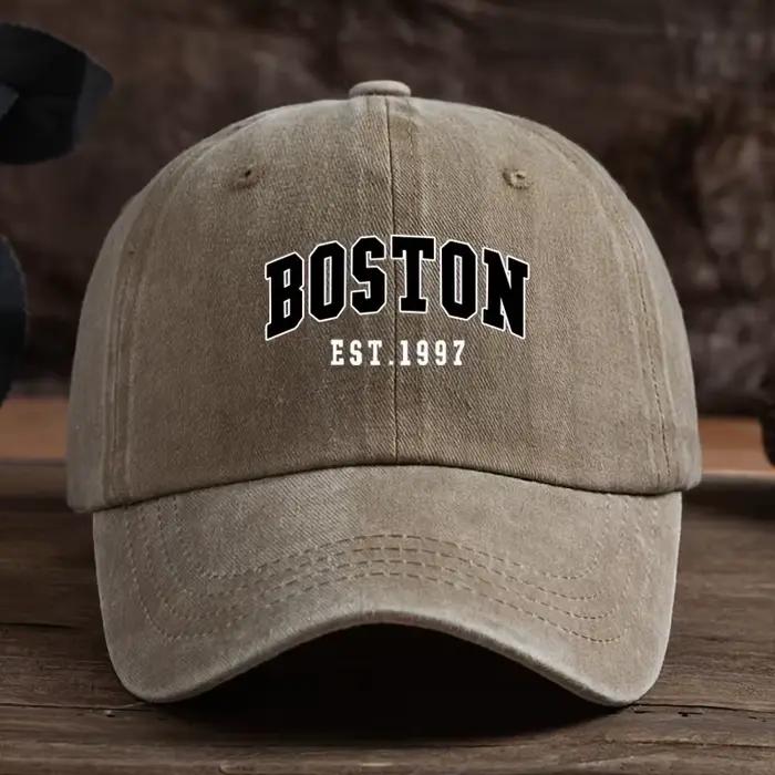 Casquette de baseball rétro imprimée BOSTON pour femmes et hommes