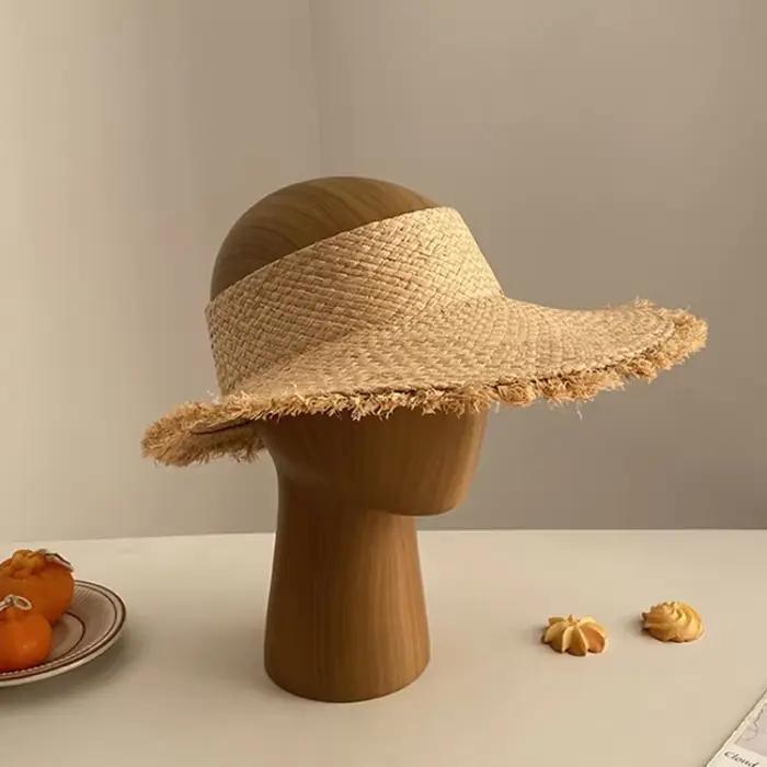 Chapeaux à visière en raphia français pour femmes