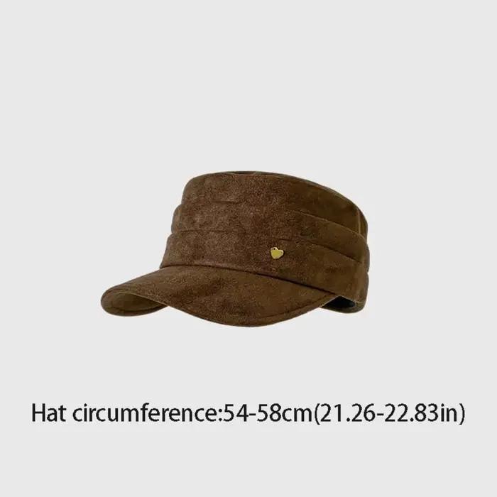 Casquette plate rétro en daim style coréen décontracté