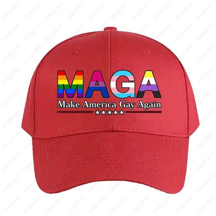 Casquette MAGA Make America Gay Again avec contour noir