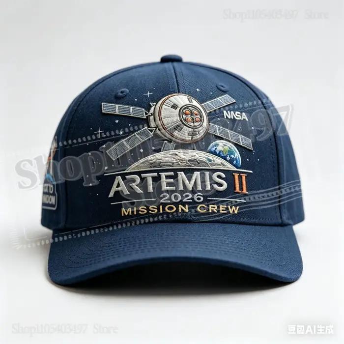 Casquette et pièce commémoratives de la mission lunaire Artemis II