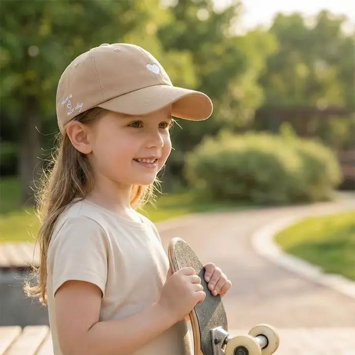 Doux coeur enfants fille chapeau broderie coton
