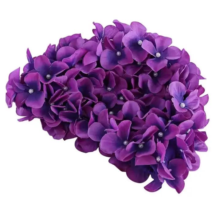 Floral femme pétale rétro bonnet de bain été mode fleur plage chapeau