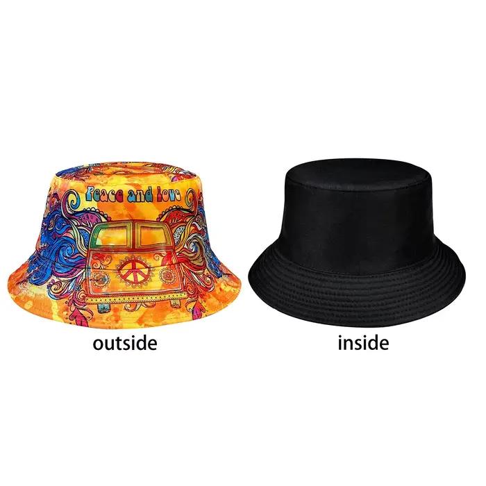 Chapeau de pêcheur coloré Peace and Love