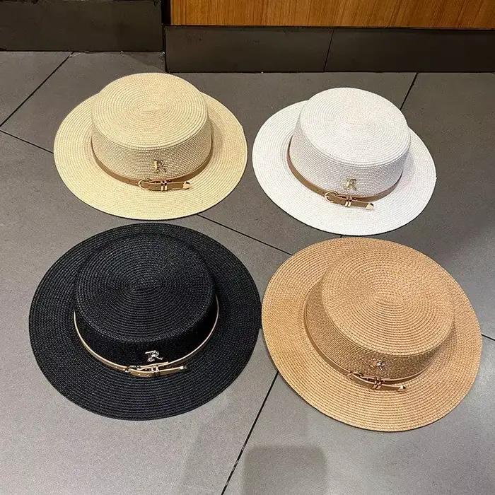 Chapeau de plage d'été pour femme en strass