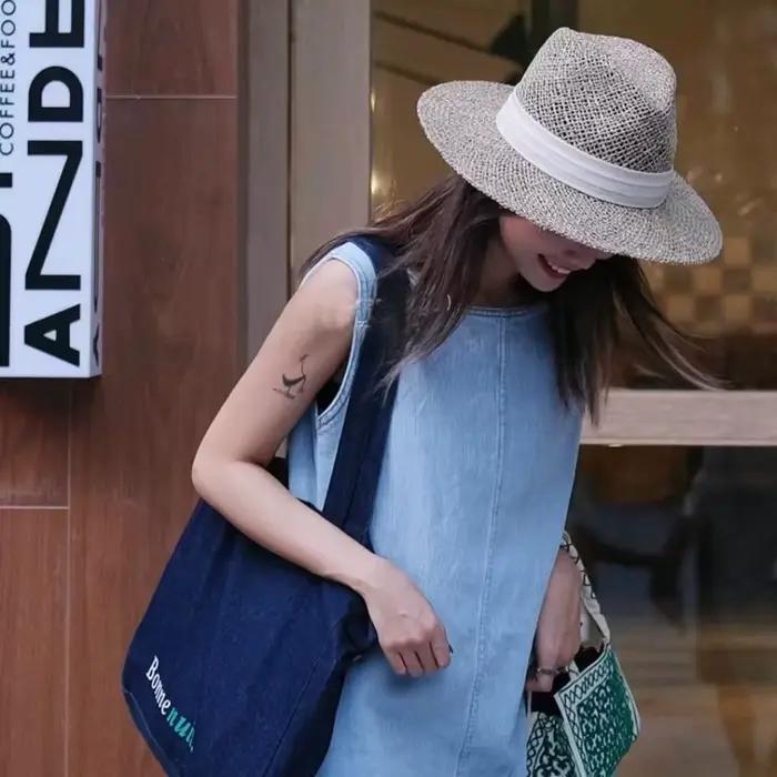 Chapeau de paille à large bord pour femmes