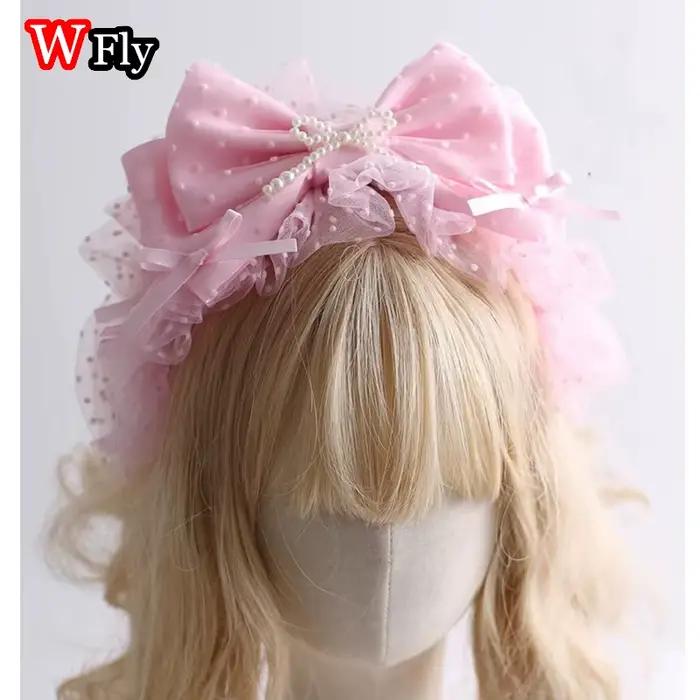 Harajuku gothique Lolita fait à la main chapeau bandeau manches