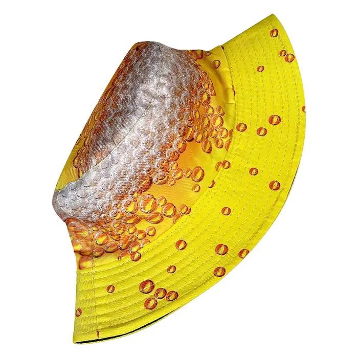 Chapeau seau à bulles de bière jaune