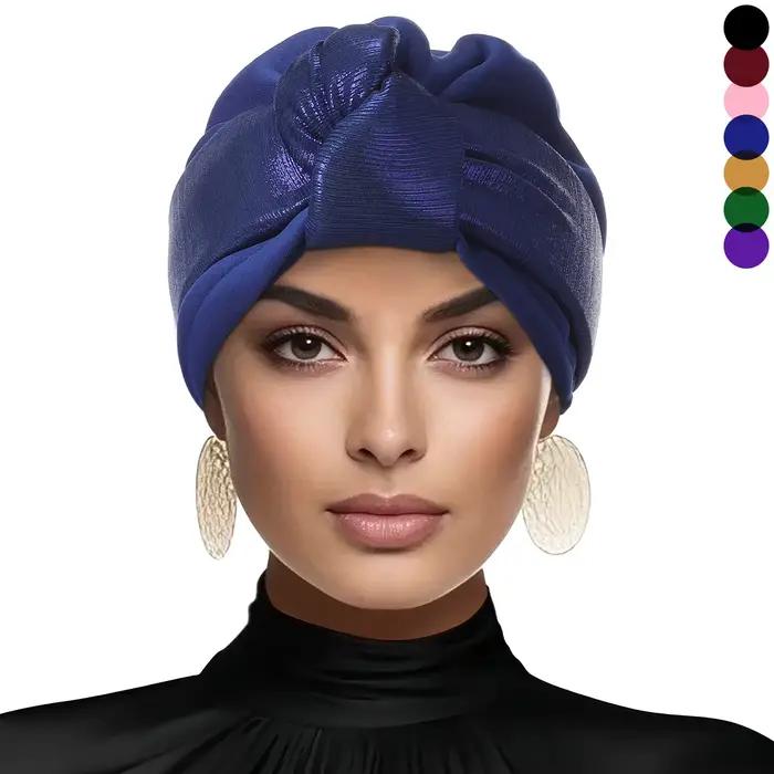 Turban décontracté en polyester pour femmes, style sportif, bord froissé, polyvalent pour toutes les saisons et occasions
