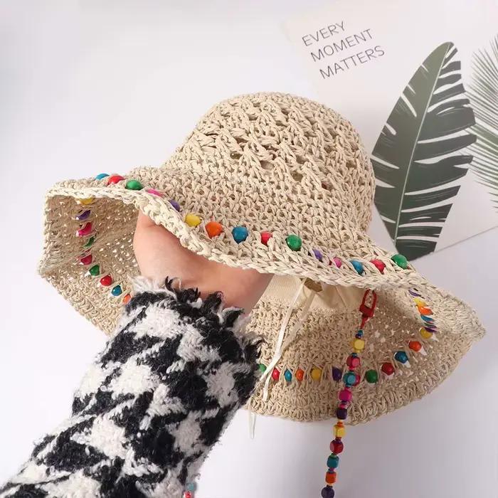 Chapeau de paille femme style pastoral tendance