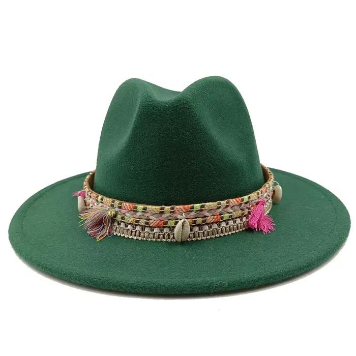 Fedora nouveau 2023 dernier chapeau monochrome dégradé mode bleu Jazz