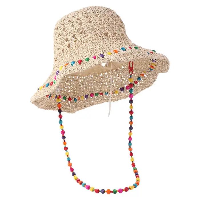 Chapeau de paille femme style pastoral tendance