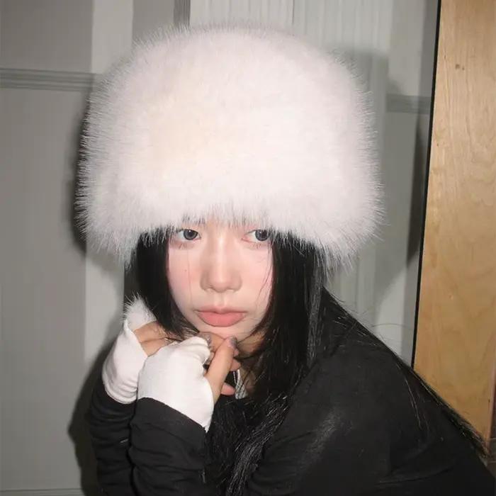 Offre spéciale chapeau de fourrure femmes chaud neige Ski casquette femme fausse