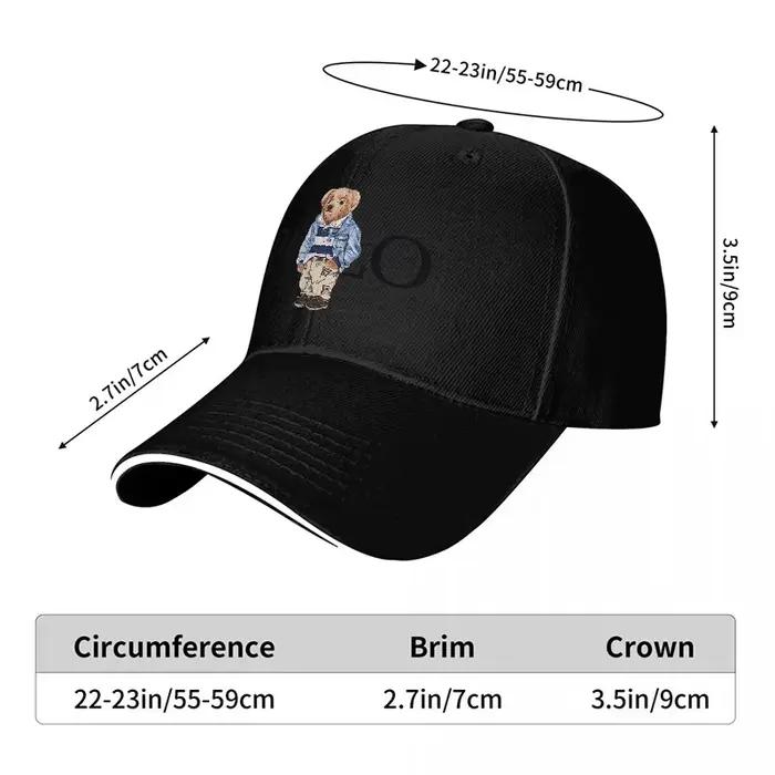 Casquette de baseball noire brodée Polo Bear