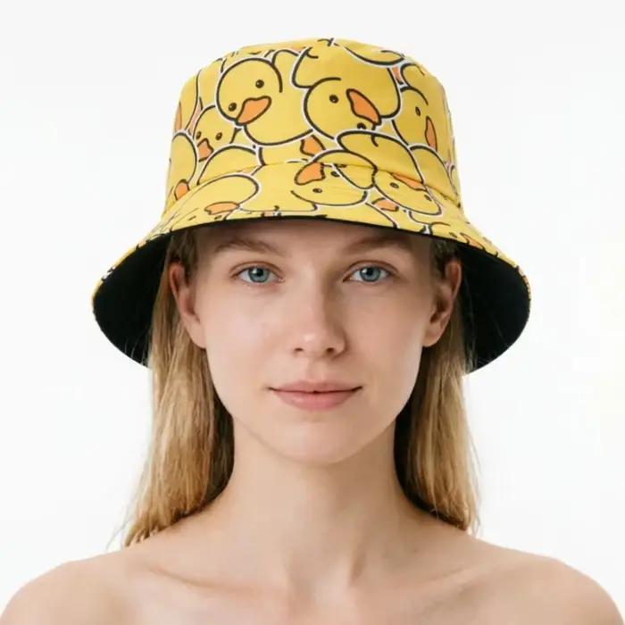 Chapeau de pêcheur imprimé canard jaune