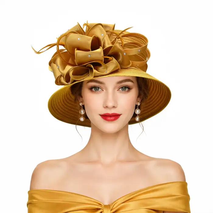 Chapeau élégant en satin pour femme