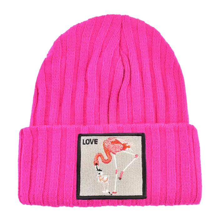 Bonnets Skullies Unisexe Décontractés avec Broderie Animal de Compagnie Acrylique pour Occasions Décontractées Printemps Automne