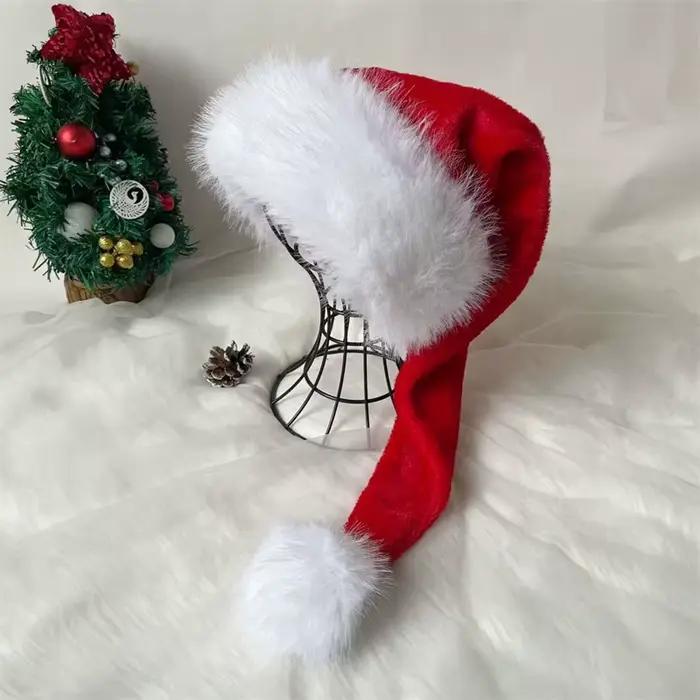 Chapeau de Père Noël en tissu doux pour adultes couleurs variées design festif pour les fêtes de fin d année et événements costumés
